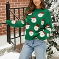 thumbnail image 2 of Winter Sweaters for Women Casual For Long Sleeve Pullover Cute Fuzzy Santa Pattern Crew Neck Loose Sweaters Features: Ugly Christmas Sweaters, 2 of 9