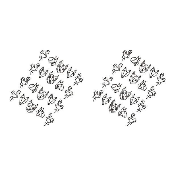 Calcomanías de punta de uñas Jumpingount dibujo de línea de animales de dibujos animados Type1 NO1