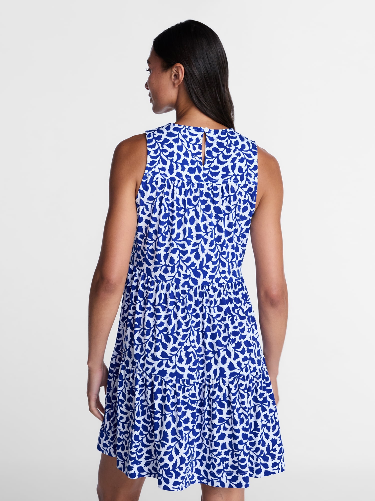 Time and Tru Women's and Women's Plus Sleeveless Tiered Mini Dress, Sizes XS-4X