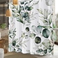thumbnail image 2 of Shower Curtain,Navy Blue Floral Shower Curtains for Bathroom,Watercolor Ink Flowers Plant Leaf Bath Curtain Sets,Waterproof Fabric Cloth Shower Curtain Sets 72x72in with Hooks, 2 of 6