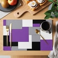 thumbnail image 2 of Abstract Geometric Placemats Set of 4 Mid Century Purple Nordic Place Mats Table Mats Kitchen Dining Home Outdoor Party Table Decoration, 2 of 9