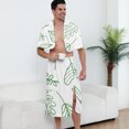 thumbnail image 6 of Colevkie Men's Bath Towel & Shower Skirt 2 Pcs Set Quick Drying Adjustable Bath Wrap Set Water Absorption for Home Spa Hotel Beach Printed Plants Pattern, 6 of 7