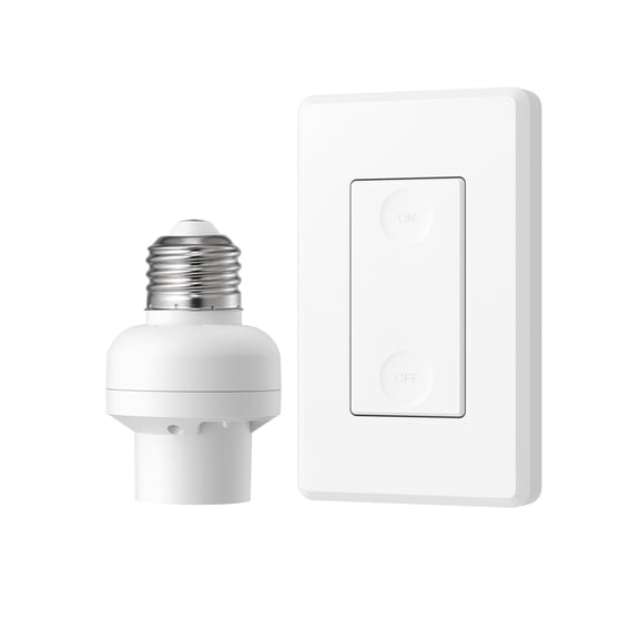 DEWENWILS Remote Control Lamp Bulb Socket E26 E27 Bulb Base for Festival Pull Chain Light Fixture, No Wiring, ETL Listed