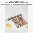 thumbnail image 6 of Hot Dog Roller Rack | Stainless Steel Sausage Grill Accessory | Even Grilling for Hot Dogs Brats Taquitos | Hardwood Handle for Safe Rolling | Fits Charcoal or Gas Grills | 16.5x14cm | 1 Pack, 6 of 9