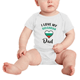 thumbnail image 2 of I Love My Bulgarian Dad Heart Flag Cute Baby Bodysuit (White, 18-24 Months), 2 of 5