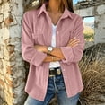 thumbnail image 5 of Atogsazn Women's Button Down Shacket Jacket Casual Ribbed Corduroy Long Sleeve Oversized Shirt Fall Winter Tops Pink M Fashion, 5 of 7
