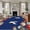 Navy Blue, variant on Round Rugs 5 Ft, Black Crane Non Slip Area Rugs for Kitchen Bedroom Entryway, Vintage Red Teal Spring Floral Botanical Washable Carpet Runner Rug Floor Mats for Bedroom Home Decor