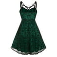 thumbnail image 3 of FASHIONWT Women Plus Size Halloween Sleeveless O-Neck Sling Skull Lace Panel Midi A-Line Dress, 3 of 4