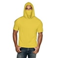 thumbnail image 3 of Fanxing Men Cooling Sun Shirts with Mask Big and Tall Rash Guards Short Sleeve Hoodies Sun Protection Face Cover Yellow,XL, 3 of 9