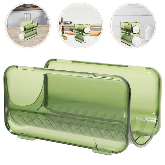 Healifty Practical Green Water Bottle Holder, Stackable Plastic Organizer for Home, Efficient Storage
