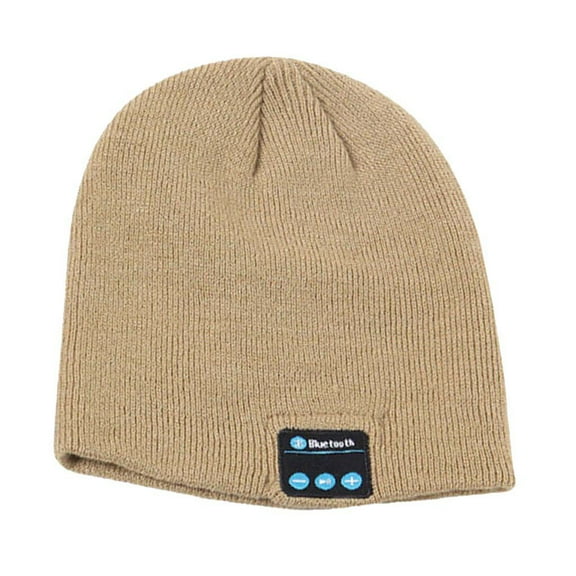 Bluetooth Beanie Hat Headphones Wireless Headset Winter Music Speaker Hat Knit Running Cap with Stereo Speakers & Mic Unique Christmas Tech Gifts for Women Mom Her Men Teens Boys Girls (Khaki)