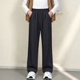 thumbnail image 4 of Ixbnca Children Long Pants Casual Elastic High Waist Pockets Pants Loose Straight Leg Solid Color Trousers, 4 of 7