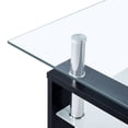 thumbnail image 4 of vidaXL Coffee Table Black and Transparent 95x55x40 cm Tempered Glass, 4 of 5