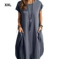 thumbnail image 2 of serony Robe en Polyester pour Femmes Sans Manches Ample Pull de Remplacement Décontracté Robes d'Été Décontractées Respirantes à la Mode Vêtements pour Filles Gris 2TG, 2 of 5