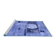 thumbnail image 2 of Ahgly Company Machine Washable Indoor Round Patchwork Blue Transitional Area Rugs, 5' Round, 2 of 4