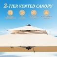 thumbnail image 6 of 9'X9' Adjustment Square Cantilever Umbrella with Center Pole, 360° Rotation Patio Umbrella with Sun Protection, 2-Tier Aluminum Offset Outdoor Umbrella for Backyard, Pool, Beige, 6 of 9