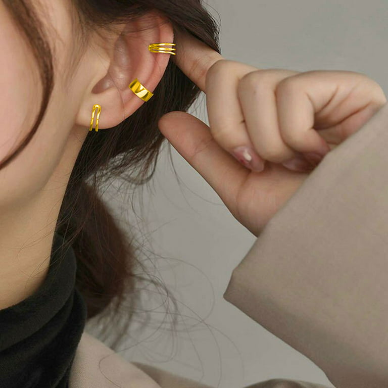 Mortilo Cuff Earrings 925 Sterling Silver Ear Cuff Earrings Non Piercing Fake  Cartilage Cuff Earrings Conch Cuffs Earrings For Women(Earrings) 