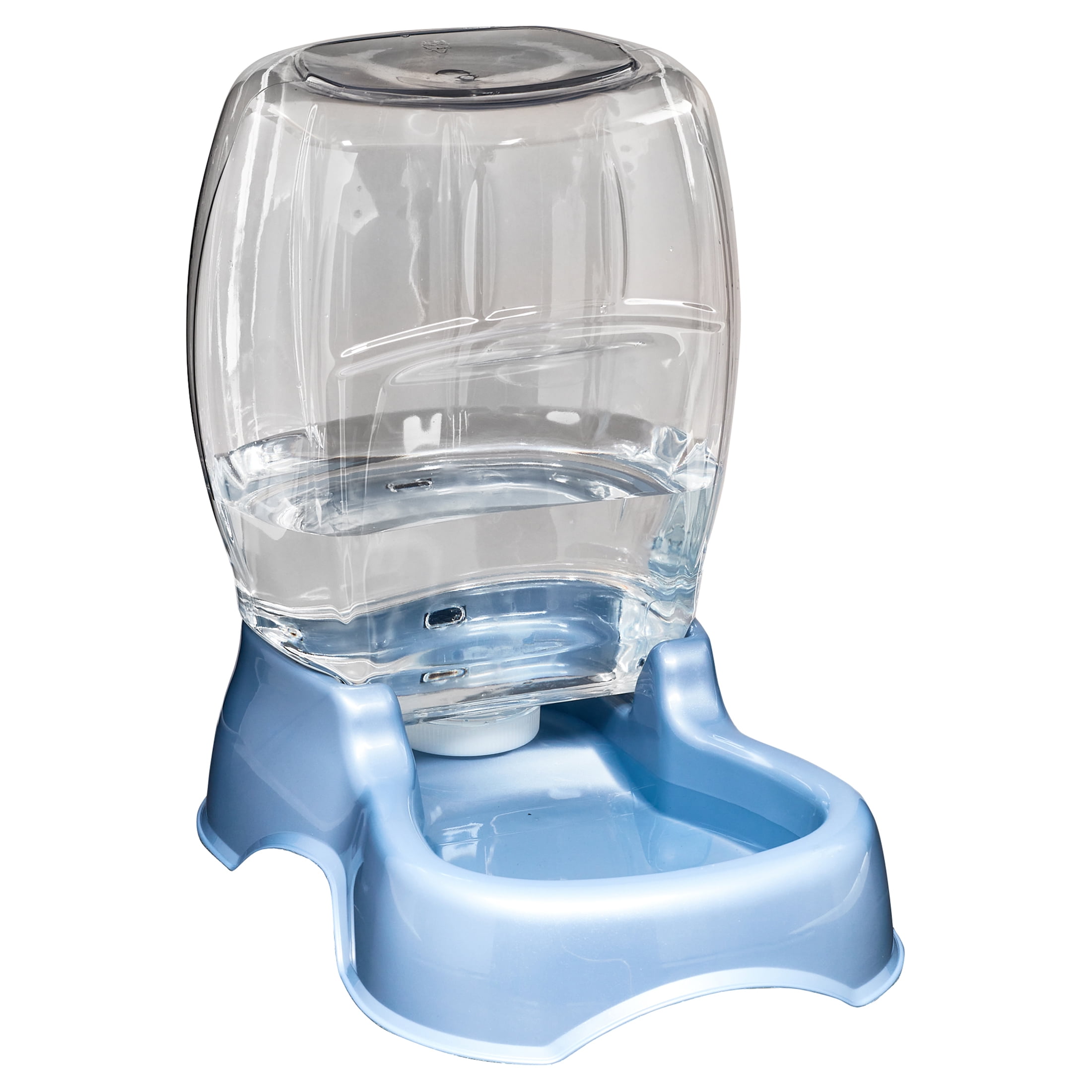 Petmate Pet Café Gravity Waterer Water Bowl Station for Dogs and Cats, 3 gallon, Blue Silver