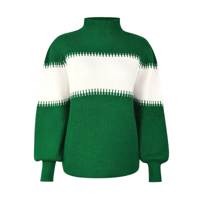 JDEFEG Clothes for Women Women Fashion V Neck Long Sleeve Solid Pullover  Sweater Knitting Top Coat Pullover Sweater Vest Men Sweaters for Women  Polyester Green S 