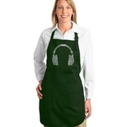 LA Pop Art Full Length Word Art Apron - 63 DIFFERENT GENRES OF MUSIC
