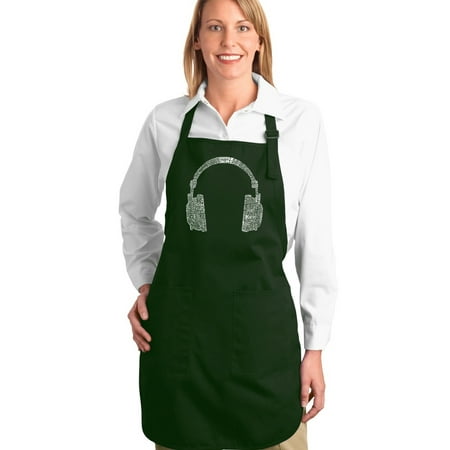 LA Pop Art Full Length Word Art Apron - 63 DIFFERENT GENRES OF MUSIC