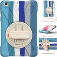 thumbnail image 2 of KIQ Samsung Galaxy Tab A 8.0 Case 2019 Model T290/T295, Heavy Duty Military Shockproof Case for Samsung Galaxy Tab A 8.0 SM-T290 SM-T295 SM-T297 - Blue Rainbow, 2 of 8
