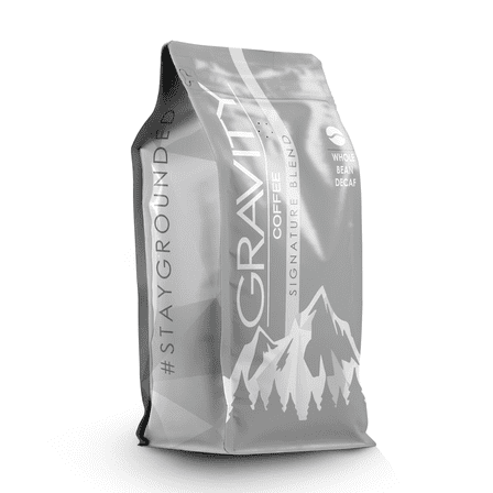 Gravity Coffee, Signature Decaf Swiss Water Blend (Medium Roast) 12oz Bag of Whole Beans, Notes of Hazelnut and Chocolate, Bold and Smooth Flavor Decaffeinated Coffee
