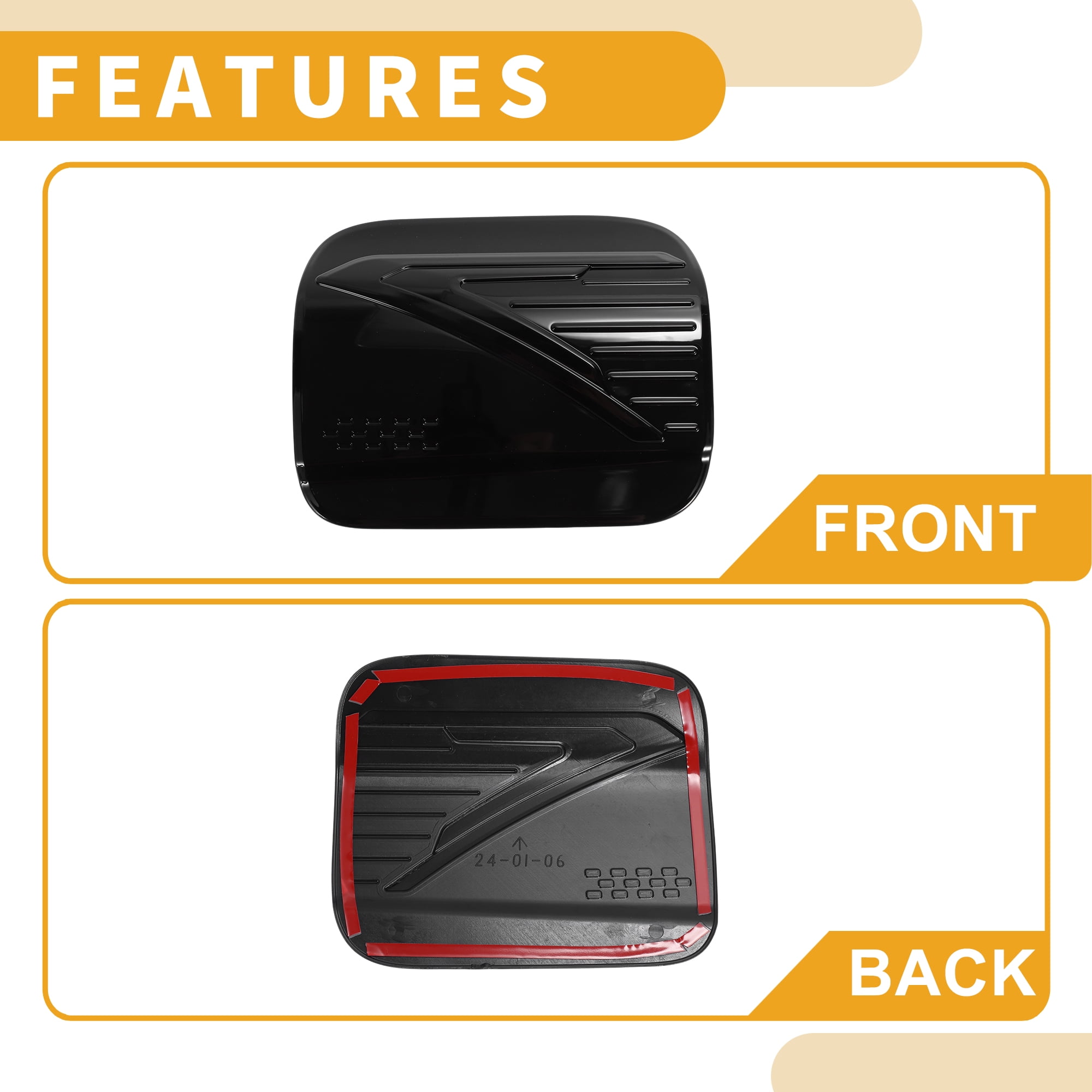 Unique Bargains Fuel Tank Door Cap for Toyota Camry 2025 Fuel Filler Flap Cover Black