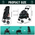 thumbnail image 2 of Jubilant 4-Wheel Large Pet Stroller for Small Medium-Sized Dog and Cat Carts, Foldable Pet Travel Jogger Stroller with Adjustable Handle, Breathable Dog Stroller Stroller for Outdoor Travel, 2 of 12