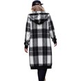 thumbnail image 3 of Sorvello Long Flannel Jacket Women Hooded Plaid Coat Oversized Button Down Shacket 2026 Fall Winter Casual Warm Trench Coats Cow Pattern L, 3 of 3