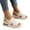 Beige, variant on Women's Platform Wedge Sandals with Adjustable Back Straps Fashion Casual Peep Toe Leather Gladiator Shoes