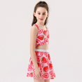 thumbnail image 4 of MIXUE Girls Outfit Sets Kids Summer Cherry Print Crew Neck Sleeveless Sports Camisole Vest And Skirts Two Piece Athletic Casual Streetwear,Red,8-10 Years, 4 of 7