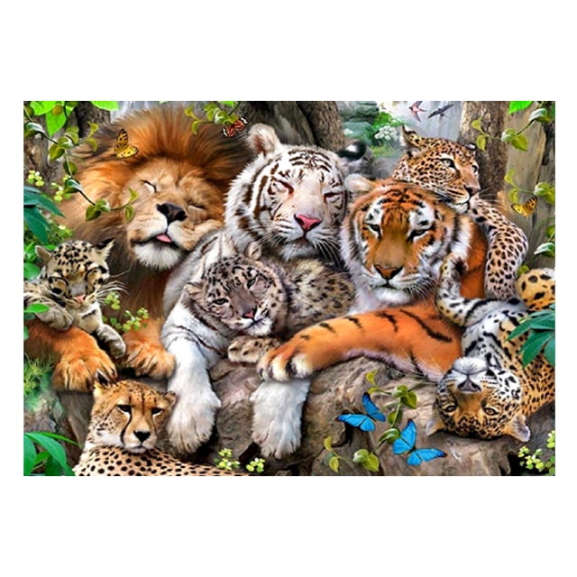 Cuadros Decorativos 5D bricolaje completo taladro diamante pintura tigre león cruz puntada bordado kits DQrwqpou Nuevos Originales