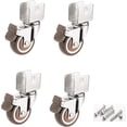 thumbnail image 1 of Paquete de 4 ruedas giratorias de soporte tipo U de 50 mm con freno de goma suave para soporte de flores para muebles (16 mm, 4 frenos), 1 of 3