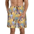 thumbnail image 2 of Uemuo Cycling Elephant On Bicycle In Park Pattern Men's Swim Trunks Hawaiian Beach Bathing Suit Swimsuits Beach Quick-Dry Shorts with Pockets-3X-Large, 2 of 9
