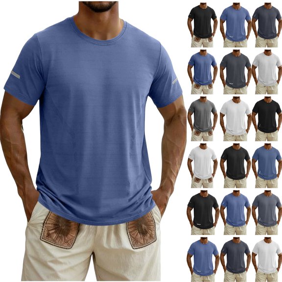 JTSRKL Men's Quick Dry Athletic T-Shirts Breathable Moisture Wicking Short Sleeve Tops Crew Neck Pullover Casual Fit Training Shirts Black XL
