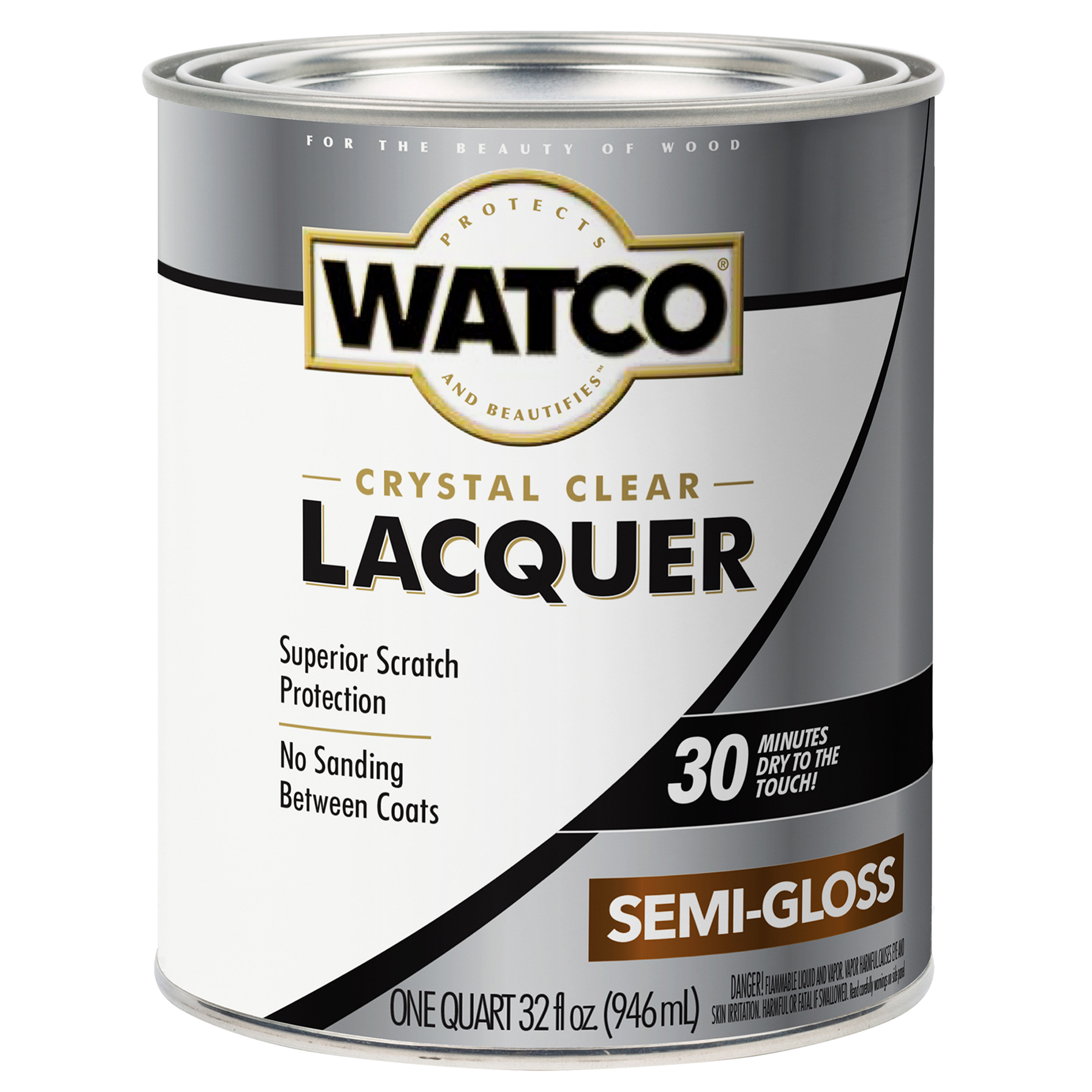 Clear, Watco Lacquer Wood Finish, Semi-Gloss-330082, Quart