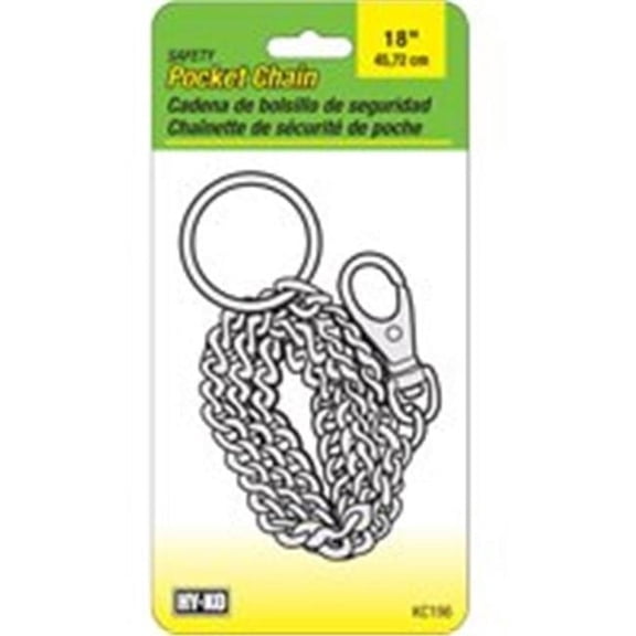 Hy-Ko Products KC196 Safety Pocket Chain 18 In. - --Keep keys and other valuables securely hidden but within easy reach.