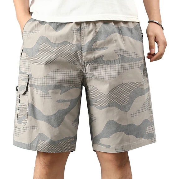 WTXUE Cargo Pants for Men, Mens Shorts Men'S Casual Amouflage Shorts Camouflage Short Cargo Comfort Waist L