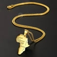thumbnail image 7 of Hermah Yellow Gold Filled Africa Map Pendant Necklace Stainless Steel Box Chain, 7 of 7