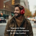 thumbnail image 2 of Voistek Over-Ear Music Headphones, Bluetooth 5.3 Wireless Connection, Clear Stereo Sound, 40H Playtime, Low Latency Audio Game Mode - Red, 2 of 6