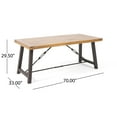 thumbnail image 4 of Outdoor Teak-Finished Hardwood Dining Table with Rust-Resistant Metal Base, All-Weather Durable Design for Patio Garden Backyard, 4 of 9