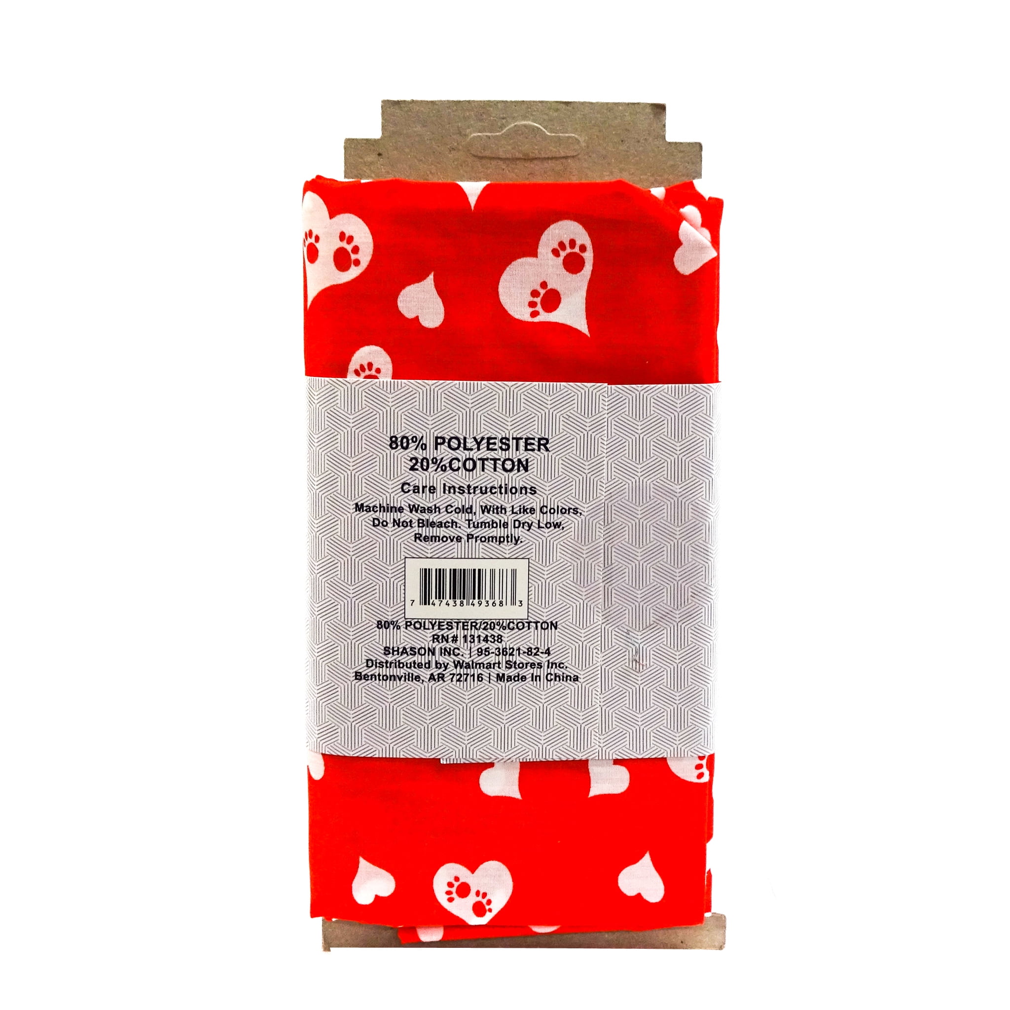 Shason Textile (2 Yards Cut) Craft Projects Quilting Poly Cotton Fabric, Pets Red