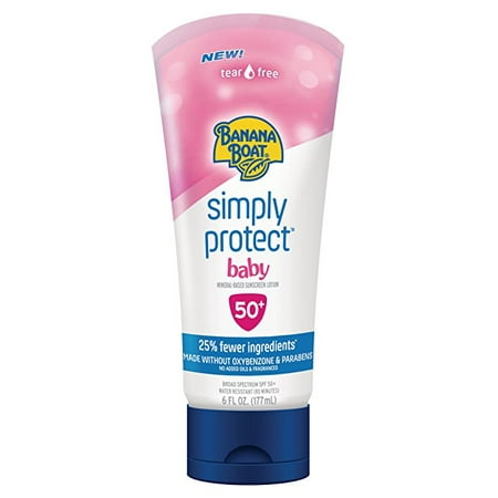 Banana Boat Simply Protect Baby Sunscreen Lotion SPF 50+, 6 (Best Sunscreen For Pmle)