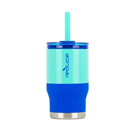 

Reduce Coldee 14oz Stainless Steel Kids Tumbler with 3-in-1 Straw Lid Poolside Two-Tone Blue