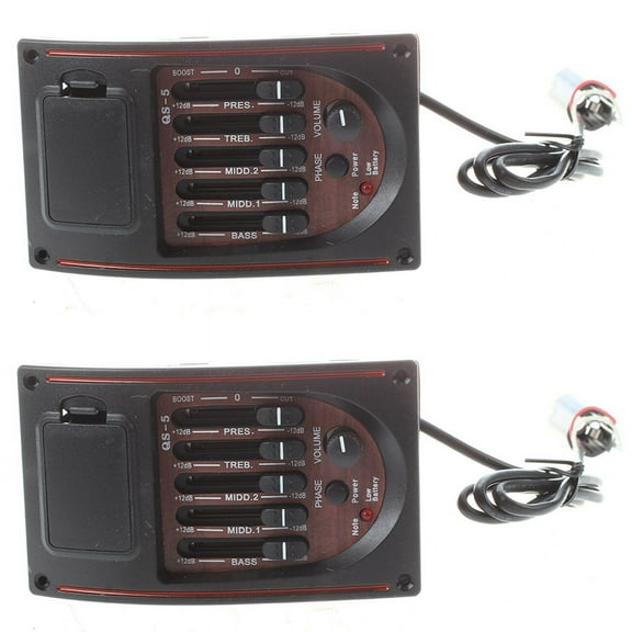 2X Acoustic Guitar Pre-Wired Preamp 5 Band Eq Tuner Piezo Pickup
