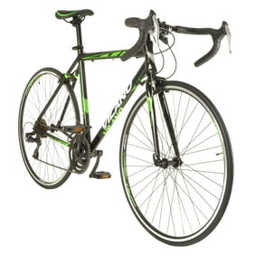 Vilano R2 Commuter 21 Speed 700C Aluminum Road Bicycle in Black and Green accents, 54 cm, Medium