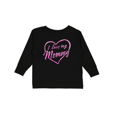

Inktastic I Love My Mommy in Pink Chalk Heart Gift Toddler Boy or Toddler Girl Long Sleeve T-Shirt