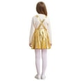 thumbnail image 4 of TiaoBug Costume de Danse Jazz Disco pour Filles Enfants Robe Salopette Métallique Réglable Robe Évasée pour Carnaval Or 14, 4 of 8