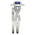 thumbnail image 3 of Clara Pucci 18K White Gold 1.795 Simulated Blue Sapphire Engraveable Engagement Ring + Wedding Band Set, 3 of 7